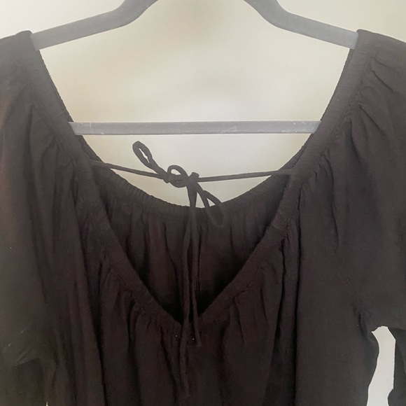 Daily Practice Anthropologie Mollie Tunic Dress Black Off the shoulder Small M - Picture 3 of 4